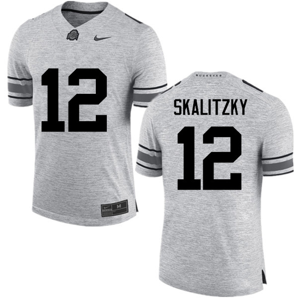 Ohio State Buckeyes #12 Brendan Skalitzky College Football Jerseys Game-Gray